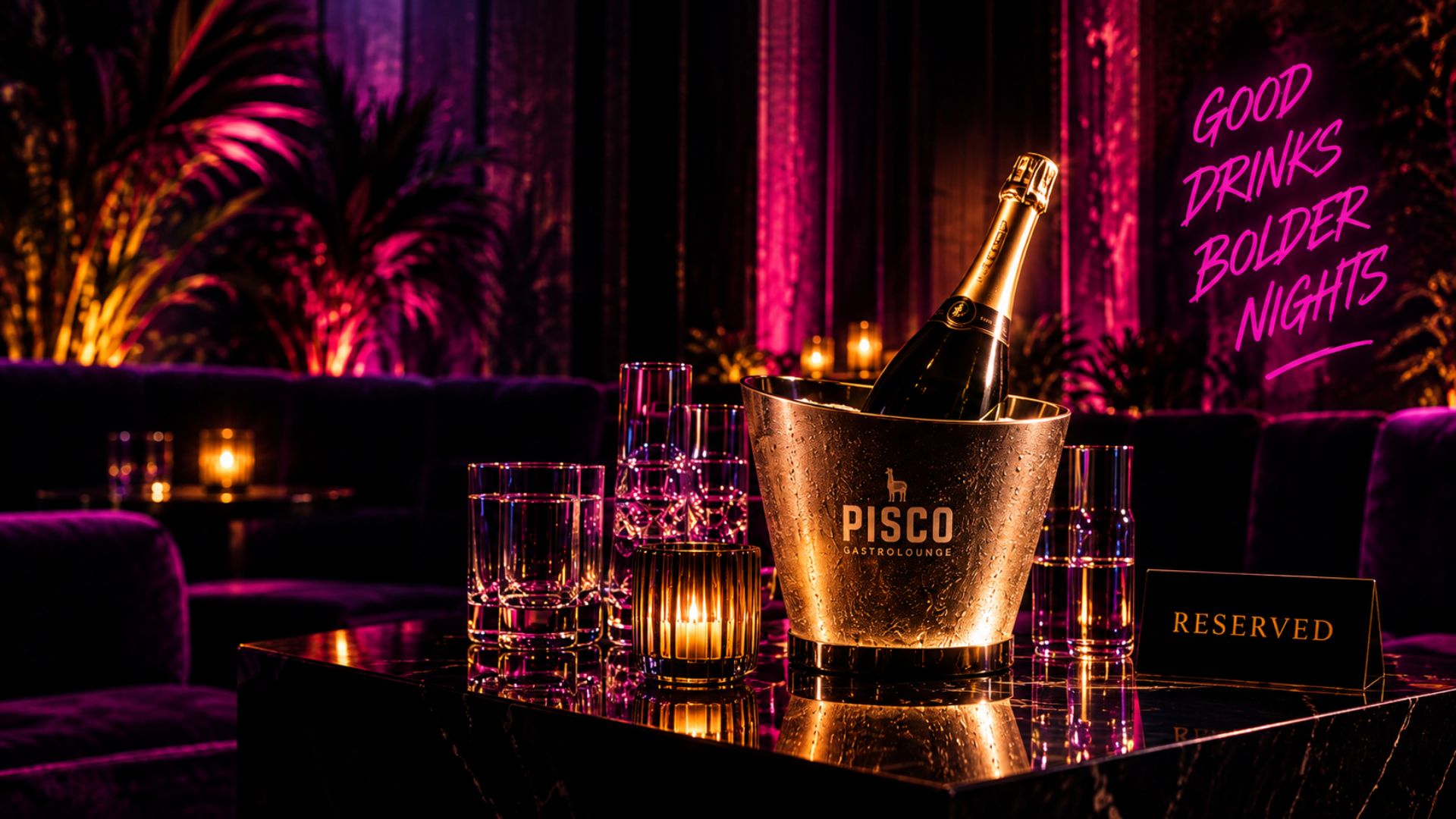 Bottle service prepared in the lounge at Pisco Gastrolounge in Uptown Charlotte