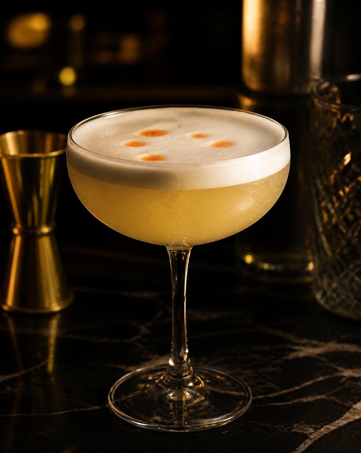 Signature Pisco Sour cocktail included with the Charlotte steak and wine dinner